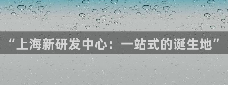 门徒娱乐平台登录：“上海新研发中心：一站式的诞生地”