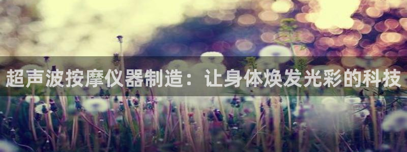 娱乐门徒80：超声波按摩仪器制造：让身体焕发光彩的科技