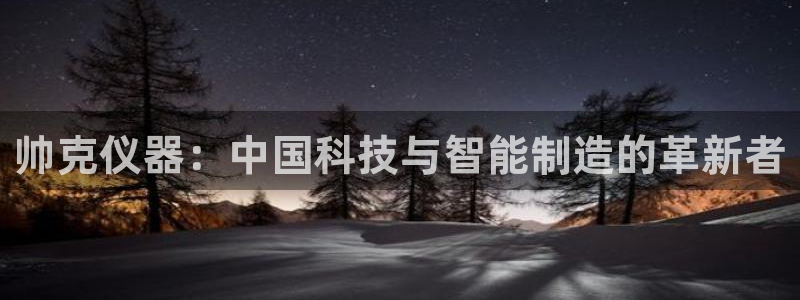 门徒娱乐排名qq：帅克仪器：中国科技与智能制造的革新者