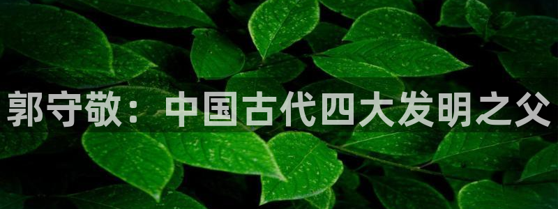 门徒娱乐登录地址在哪：郭守敬：中国古代四大发明之父